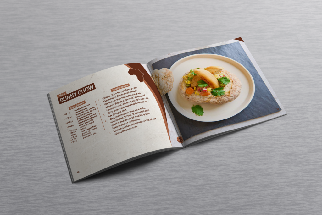 Receptenspread Bunny chow recept van Afrika Olympia campagne