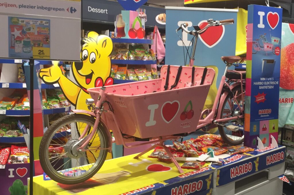 Haribo bakfiets branded voor Haribo door LX