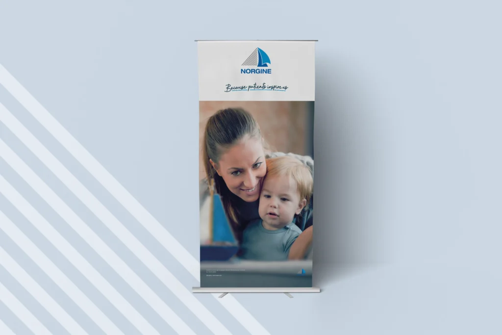 Norgine algmene roll-up banner ontworpen en geproduceerd